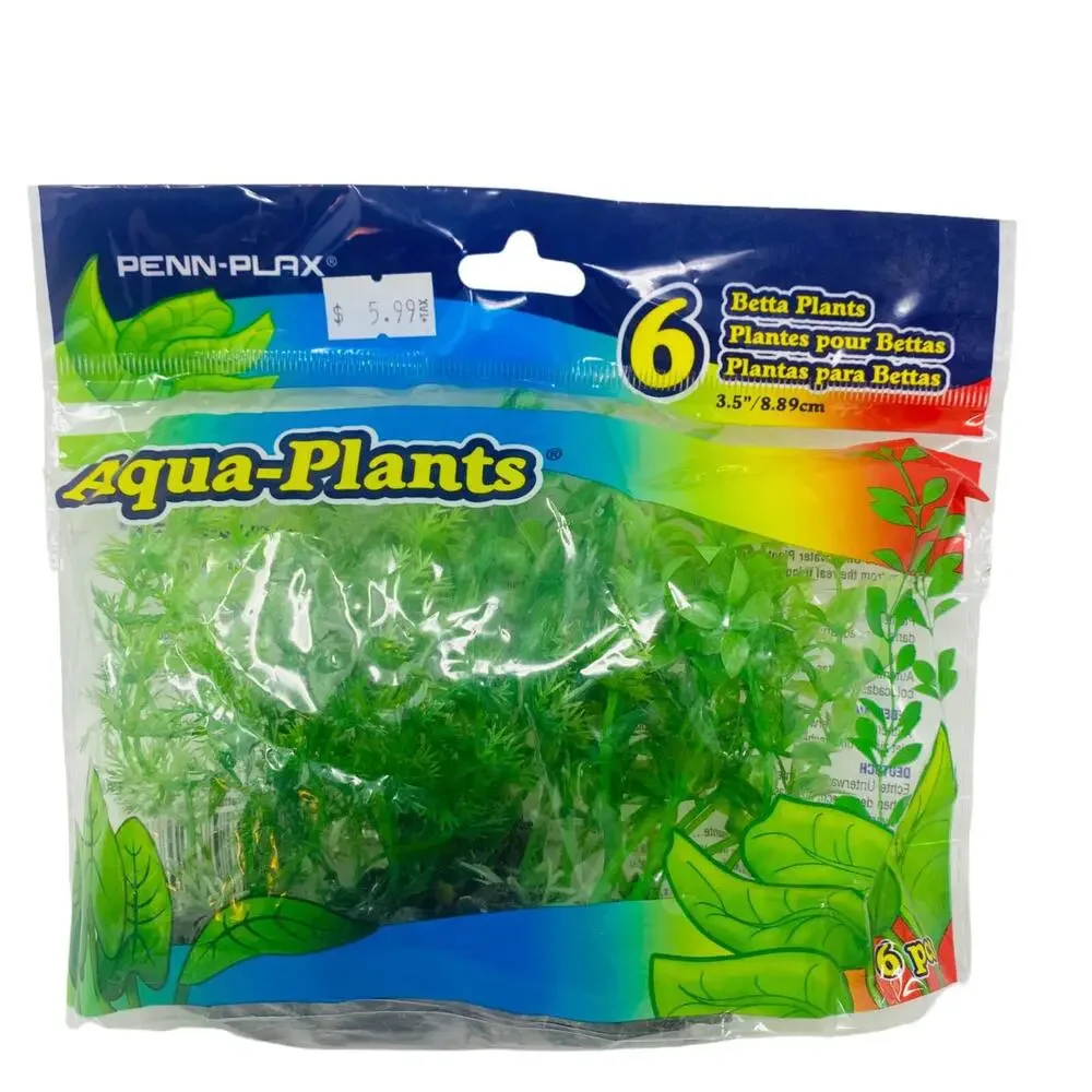 Penn Plax Betta Size Plastic Plant 4 Inch Value Pack Green